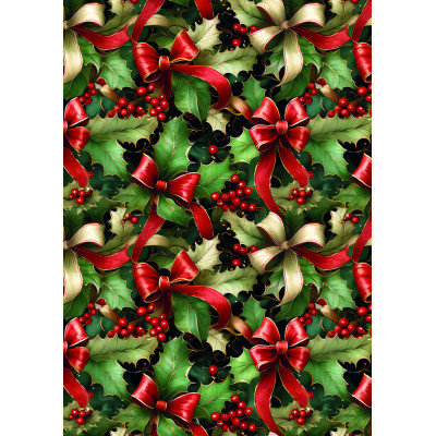 Bobina Carta Regalo Fiocco e Agrifoglio