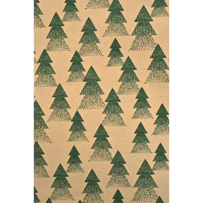 Bobina Carta Regalo Kraft Abeti Verdi