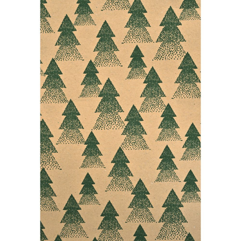 Bobina Carta Regalo Kraft Abeti Verdi