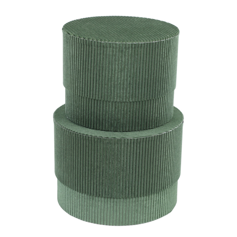 Scatola Fashion Tonda Velluto Verde Scuro