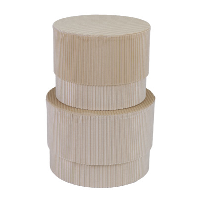 Scatola Fashion Tonda in Velluto Crema 2