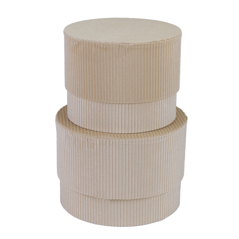 Scatola Fashion Tonda in Velluto Crema