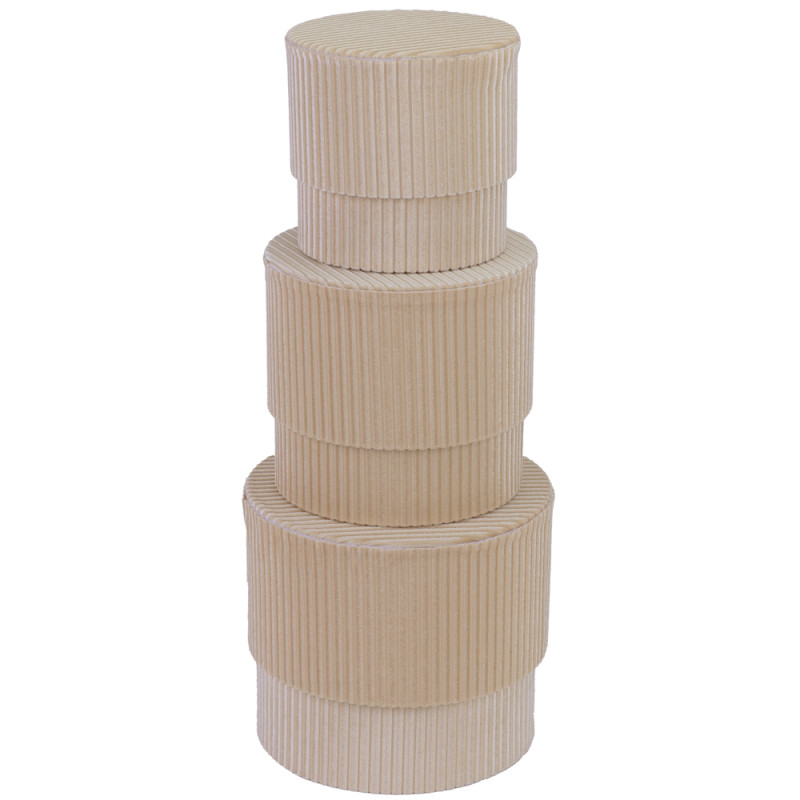 Scatola Fashion Tonda in Velluto Crema