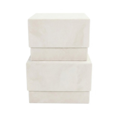Scatola Fashion Cube Velours Bianco Latte