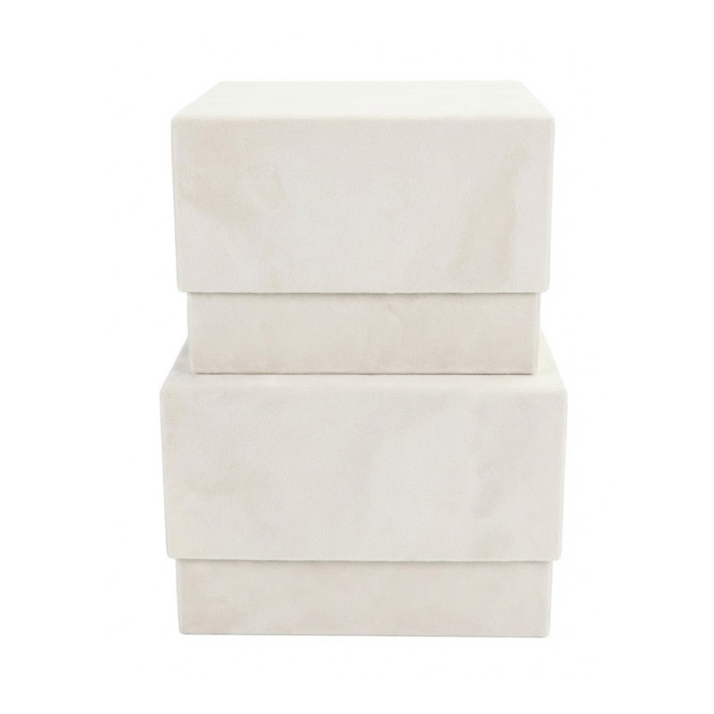 Scatola Fashion Cube Velours Bianco Latte