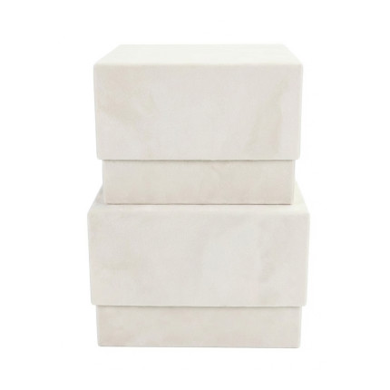 Scatola Fashion Cube Velours Bianco Latte