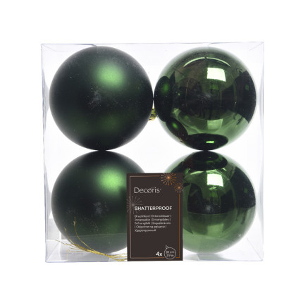 Sfere natalizie colorate 10cm (4 pezzi)