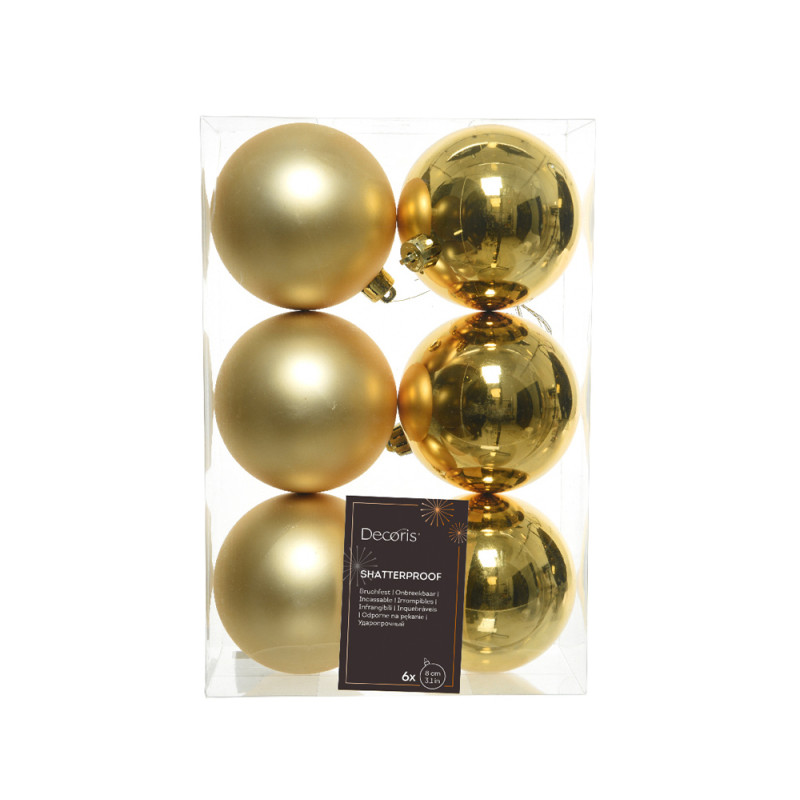 Palline per Albero di Natale 8cm (6 pezzi)