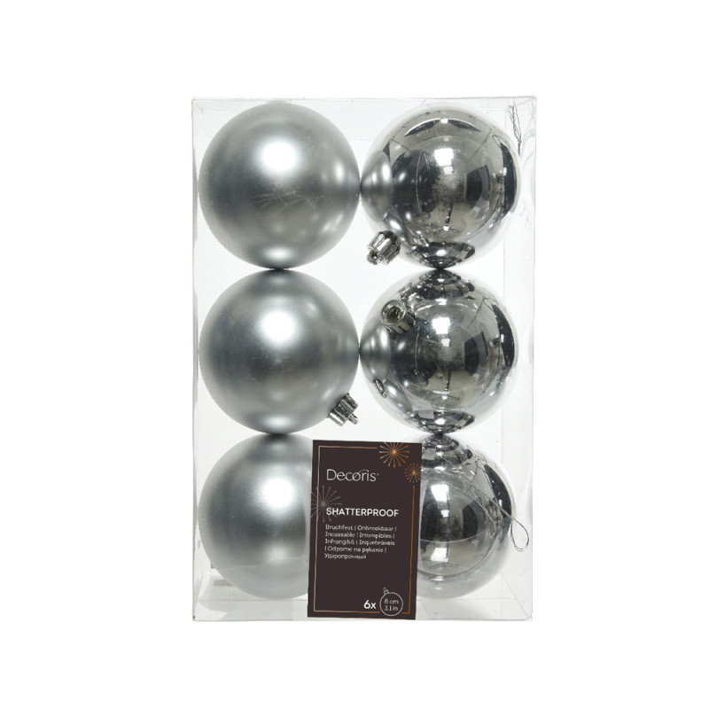 Palline per Albero di Natale 8cm (6 pezzi)