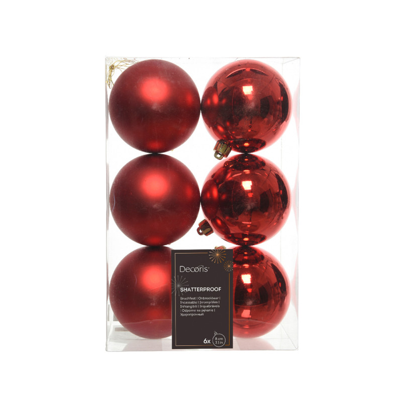 Palline per Albero di Natale 8cm (6 pezzi)