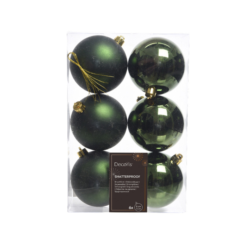 Palline per Albero di Natale 8cm (6 pezzi)