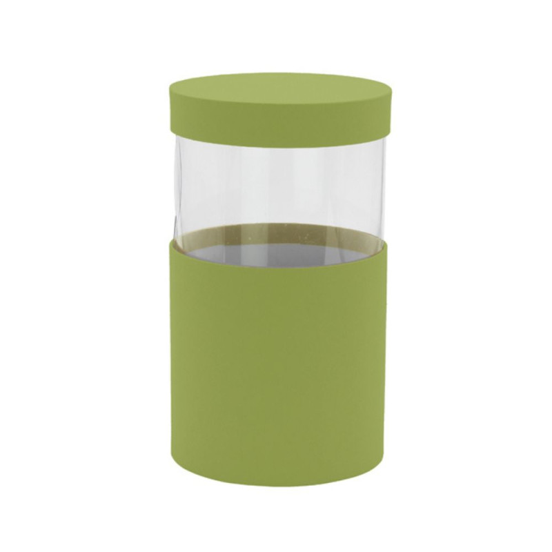 Scatola Cilindro Verde con Finestra 19cm
