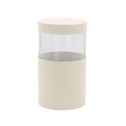 Scatola Cilindro Bianco Latte con Finestra 19cm