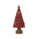 ALBERO DECORATIVO IN POLIRESINA ROSSO CON FIOCCHI ORO 23CM