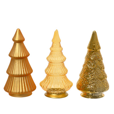ALBERELLO DECORATIVO IN VETRO ORO 17,5CM