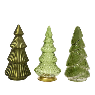 ALBERELLO DECORATIVO IN VETRO VERDE 17,5CM