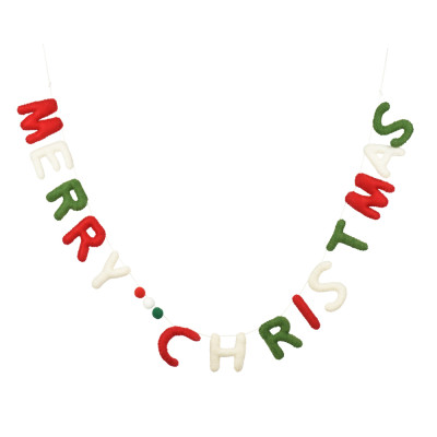 GHIRLANDA MERRY CHRISTMAS IN FELTRO 15,8CM