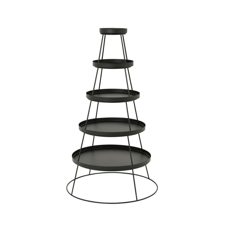 ESPOSITORE A 5 PIANI IN FERRO NERO H 124CM
