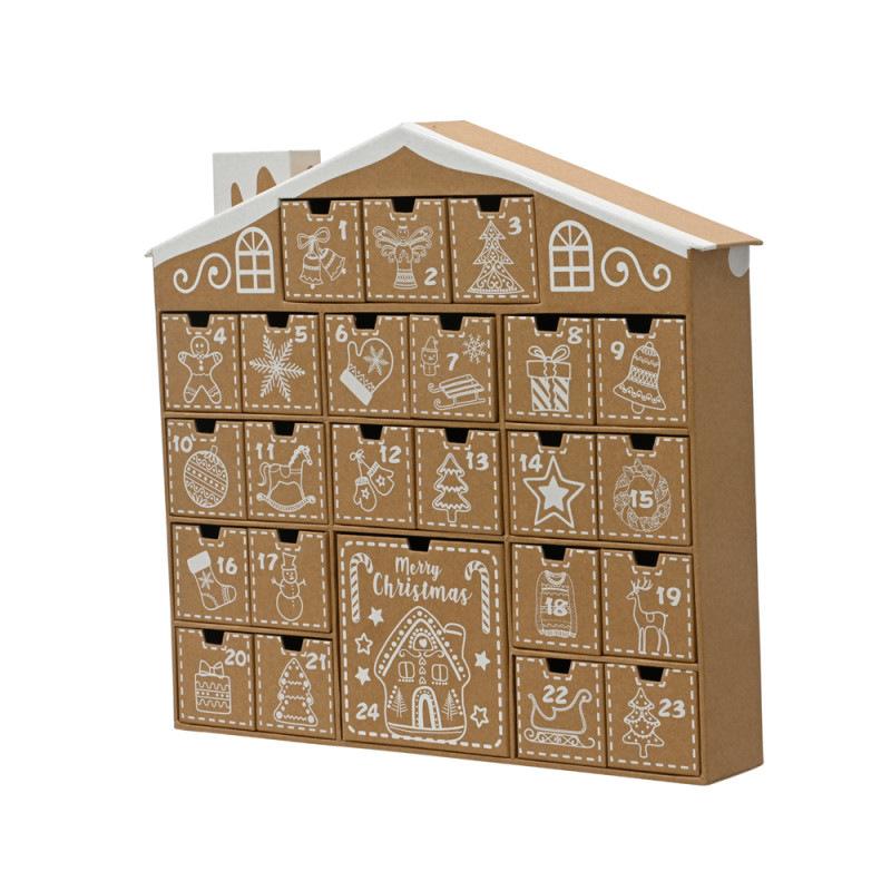 CALENDARIO DELL'AVVENTO PAN DI ZENZERO IN CARTONCINO FSC 35CM
