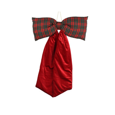 FIOCCO SCOZZESE DECORATIVO ROSSO E VERDE