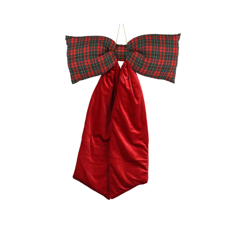 FIOCCO SCOZZESE DECORATIVO ROSSO E VERDE