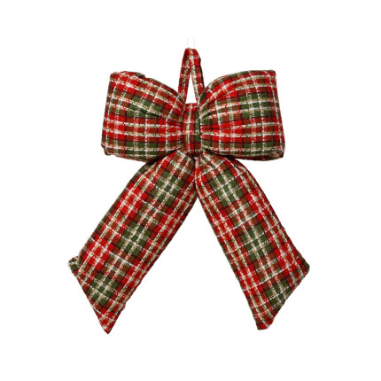 FIOCCO SCOZZESE DECORATIVO ROSSO E VERDE