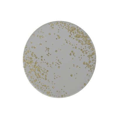 PIATTO TONDO IN VETRO CON GLITTER 10CM