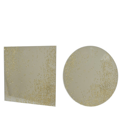 PIATTO IN VETRO CON GLITTER 20CM