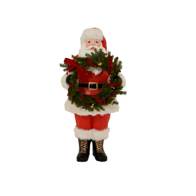 BABBO NATALE CON GHIRLANDA IN POLIRESINA 106CM