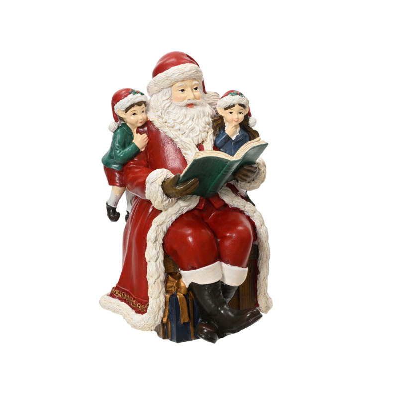 BABBO NATALE CON BAMBINI 18CM