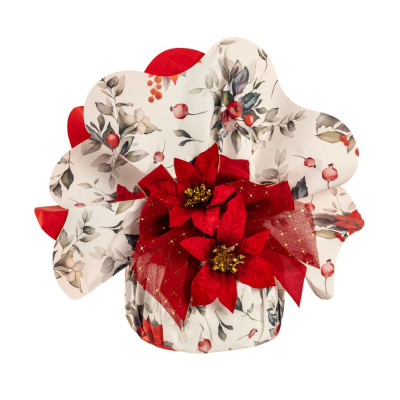 Tondi Carta in Polipropilene Xmas Flower Bianco