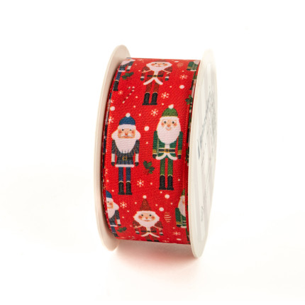 Nastro Tessuto Babbo Natale rosso