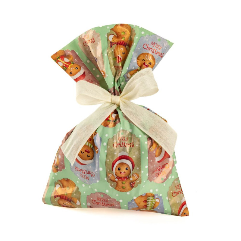 Buste Regalo Gingerbread in Polipropilene Verde