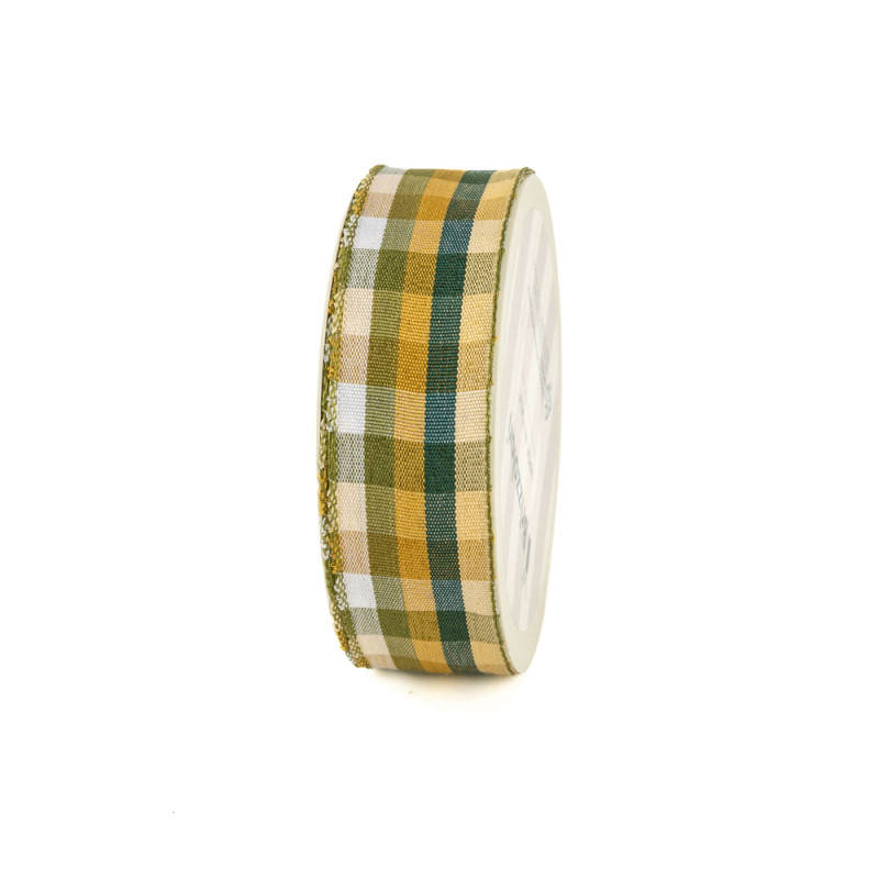 Nastro in Tessuto Quadri verde