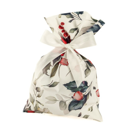 Buste Regalo in Polipropilene Xmas Flower Bianco
