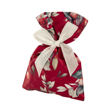 Buste Regalo in Polipropilene Xmas Flower Bordeaux