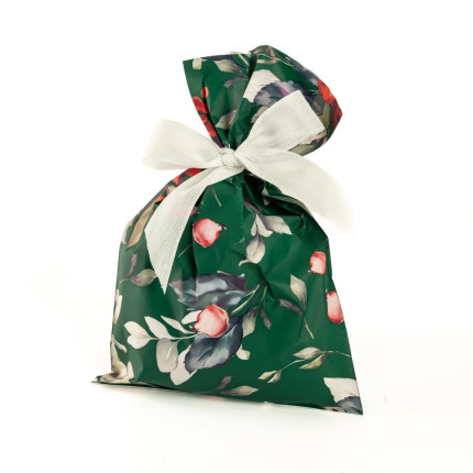 Buste Regalo in Polipropilene Xmas Flower Verde