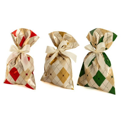 Buste Regalo in Polipropilene Tartan (25 Pezzi)