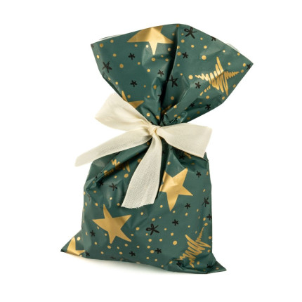 Buste Regalo in Polipropilene Stardust Verde (25 Pezzi)