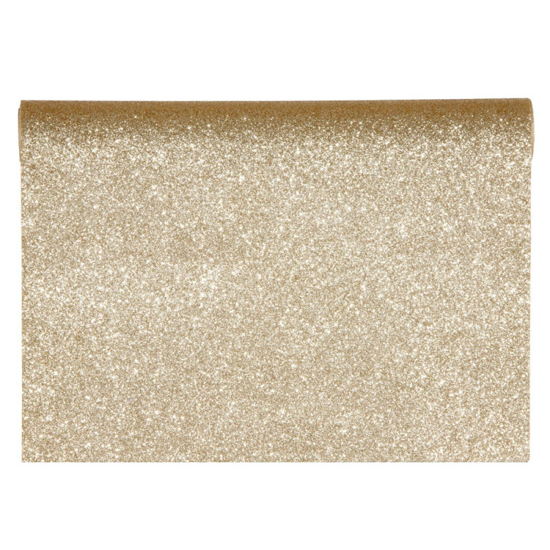Runner Desiree con Glitter Champagne 28cm x 2,5mt