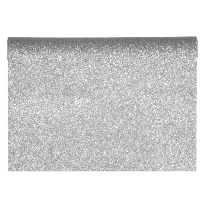 Runner Desiree con Glitter Argento 28cm x 2,5mt