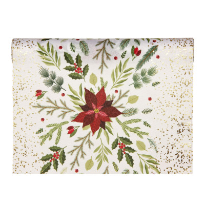 Runner Natalizio con Stampa Stella di Natale 28cm x 2,5mt