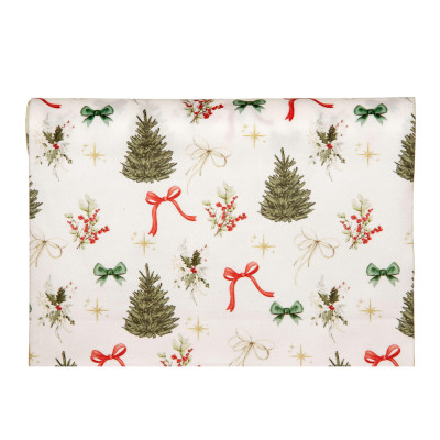 Runner Natalizio con Stampa Alberelli 28cm x 2,5mt