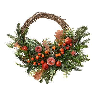 Ghirlanda Autunnale con Bacche e Mele 40cm