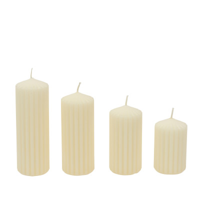 CANDELA AVORIO PLISETTATA ALLA PARAFFINA (4 PEZZI)