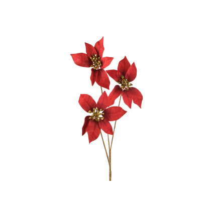 RAMO DECORATIVO CON STELLE DI NATALE CREMA 60CM