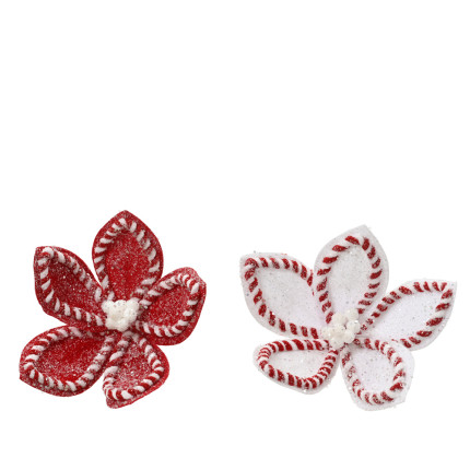 CLIP STELLA NATALE IN VELLUTO CON GLITTER 23CM