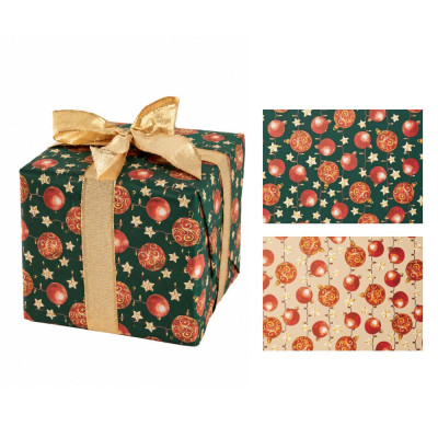 Bobina Carta Regalo Sfere Rosse