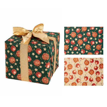Bobina Carta Regalo Sfere Rosse
