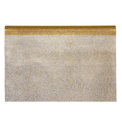 Bobina di Tulle Laminato Oro per Allestimenti 48cmx5mt